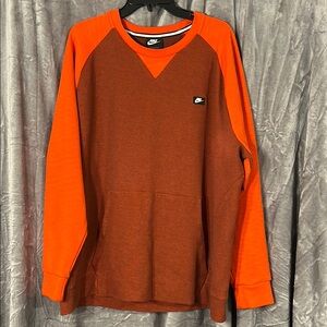 Nike Orange and Brown Sweatshirt